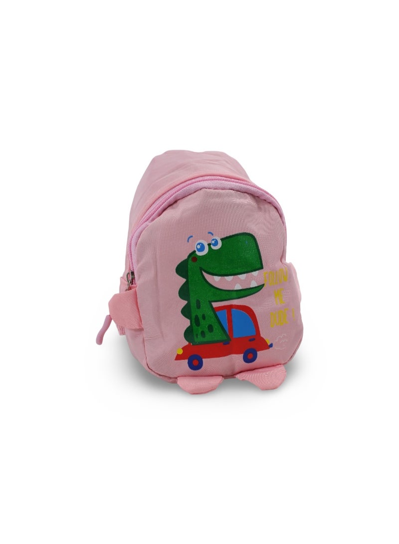 حقيبة كروس – وردية اللون بنقشة ديناصورات - Image 1